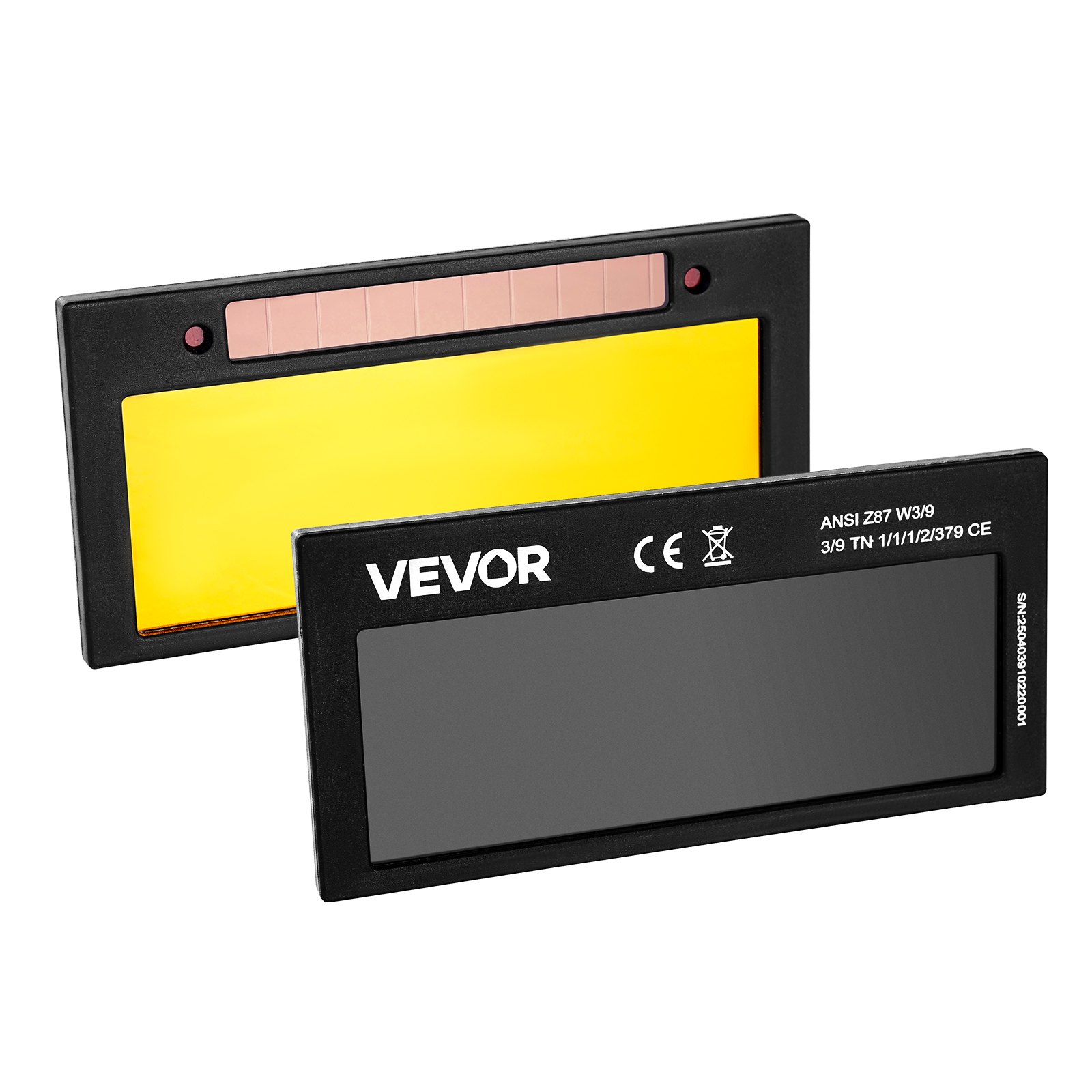 VEVOR Lente per Saldatura Auto-Oscurante 108 x 51 mm, Lente per Saldatura a Colori Reali con Tonalità 11 e Doppi Sensori ad Arco, Compatibile con la Maggior Parte dei Caschi per TIG, MIG, MMA, ARC