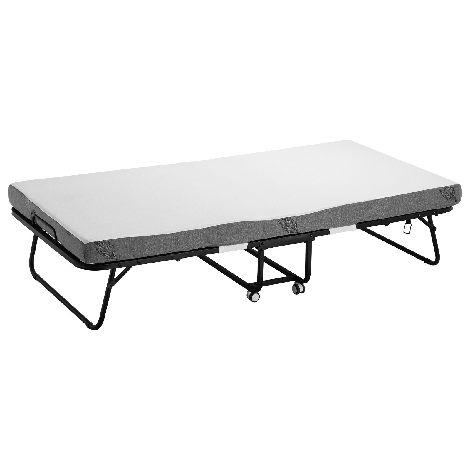 VEVOR Letto Pieghevole con Materasso 980 x 1900 x 100 mm, Letto Singolo con Robusta Struttura in Metallo e Materasso in Memory Foam, Letto Pieghevole Portatile con Materasso per Adulti, Ospite