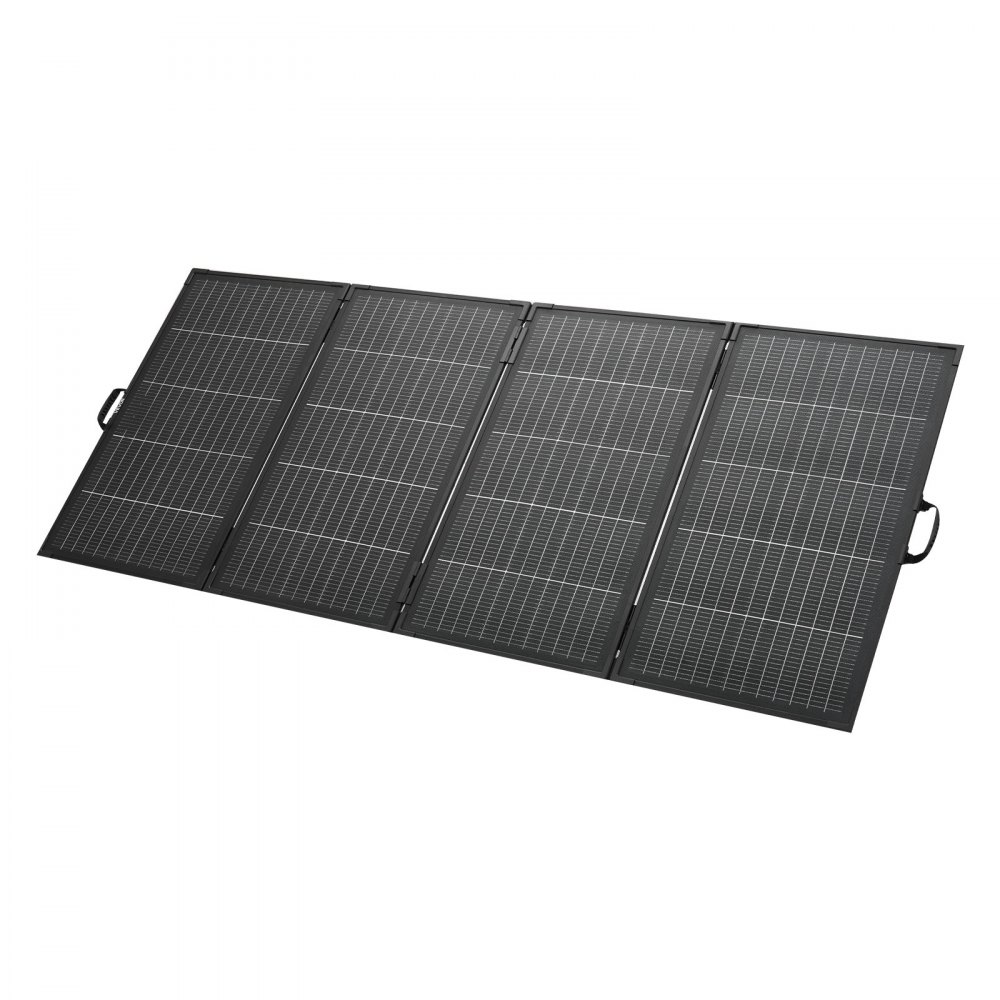 VEVOR Pannello Solare Pieghevole 400 W con Telaio, Pannello Solare Monocristallino di Tipo N da 16 BB, Caricabatterie IP67 con Uscita MC4 e Adattatore CC per Centrali Elettriche, Campeggio