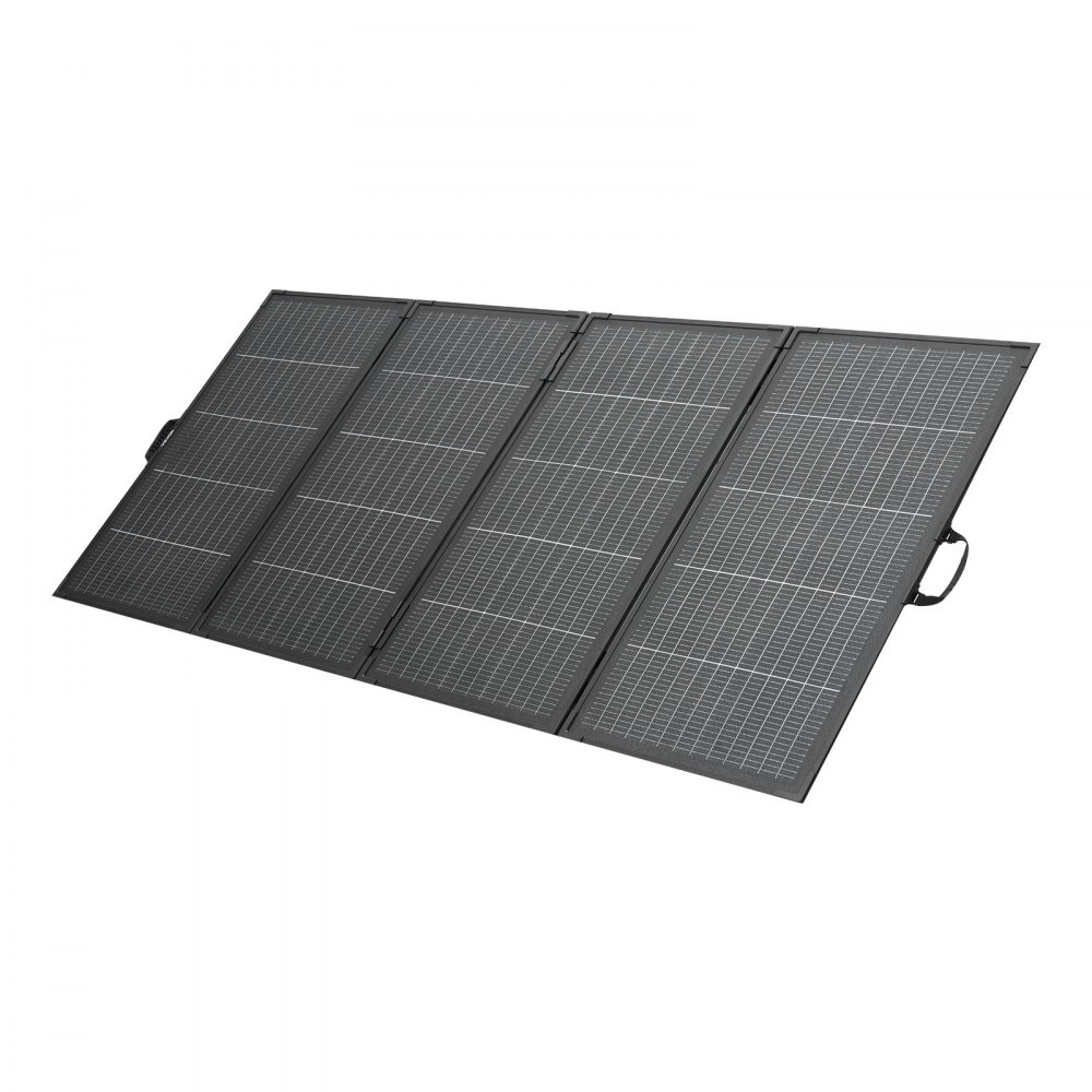 VEVOR Pannello Solare Pieghevole 400 W con Telaio, Pannello Solare Monocristallino di Tipo N da 16 BB, Caricabatterie IP67 con Uscita MC4 e Adattatore CC per Centrali Elettriche, Campeggio