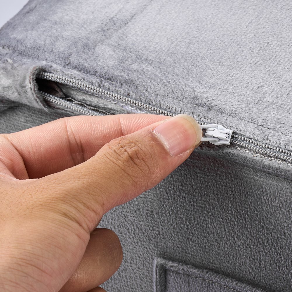 VEVOR Divano per Bambini, Sedia Pieghevole per Bambini con Braccioli, Spugna 28D e Pelo Corto, Trasformabile in Sdraio, Divano per Gioco Divertenti o per Rilassarsi Comodamente, M, Grigio