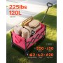 VEVOR Carrelli Pieghevoli 102,6 kg Carrello da Giardino Pieghevole Nero Rosa