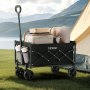 VEVOR Carrelli Pieghevoli da 120 L Capacità di Peso 102,06 kg Carrello Multiuso per Esterni Resistente con Ruote per Tutti Terreni, Maniglia Regolabile, per Spiaggia, Alimentari, Giardino, Nero