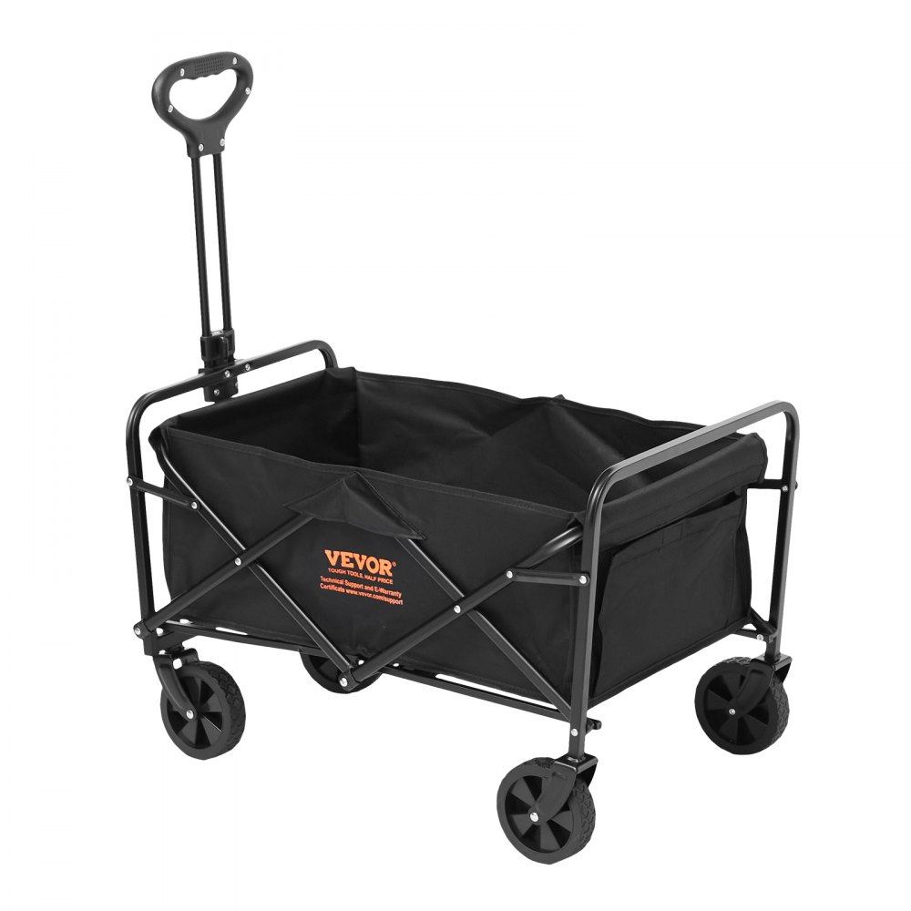 VEVOR Wagon, Beach Wagon with All-Terrain 5-Inch Wheels, Robust Collapsible Wagon with a 220 lb (100 kg) Load Capacity and Cup Holders, Sports Wagon for Camping, Shopping