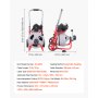 VEVOR Pulitore Tubo di Scarico da 22 m x 9,5 mm, Trivella per Scarichi con Alimentazione Automatica su Ruote, con 8 Lame e Interruttore a Pedale ad Aria Compressa per Tubi da 50 mm a 100 mm