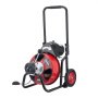VEVOR Drain Cleaner Machine 22m x 13mm, Auto Feed Sewer Snake Auger on Wheels, Portable Drain Cleaning Machine with 4 Cutters & Air-activated Foot Switch for 50mm to 150mm Pipes