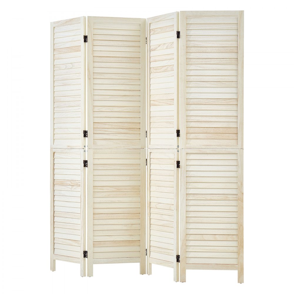VEVOR Divisorio per Ambienti in Legno a 4 Pannelli Alto 1702 mm Pieghevole, per Divisione Ambienti Funzionali e Arredamento Casa, Struttura Solida, Cerniere a 360°, con Lamelle e Accessori Inclusi