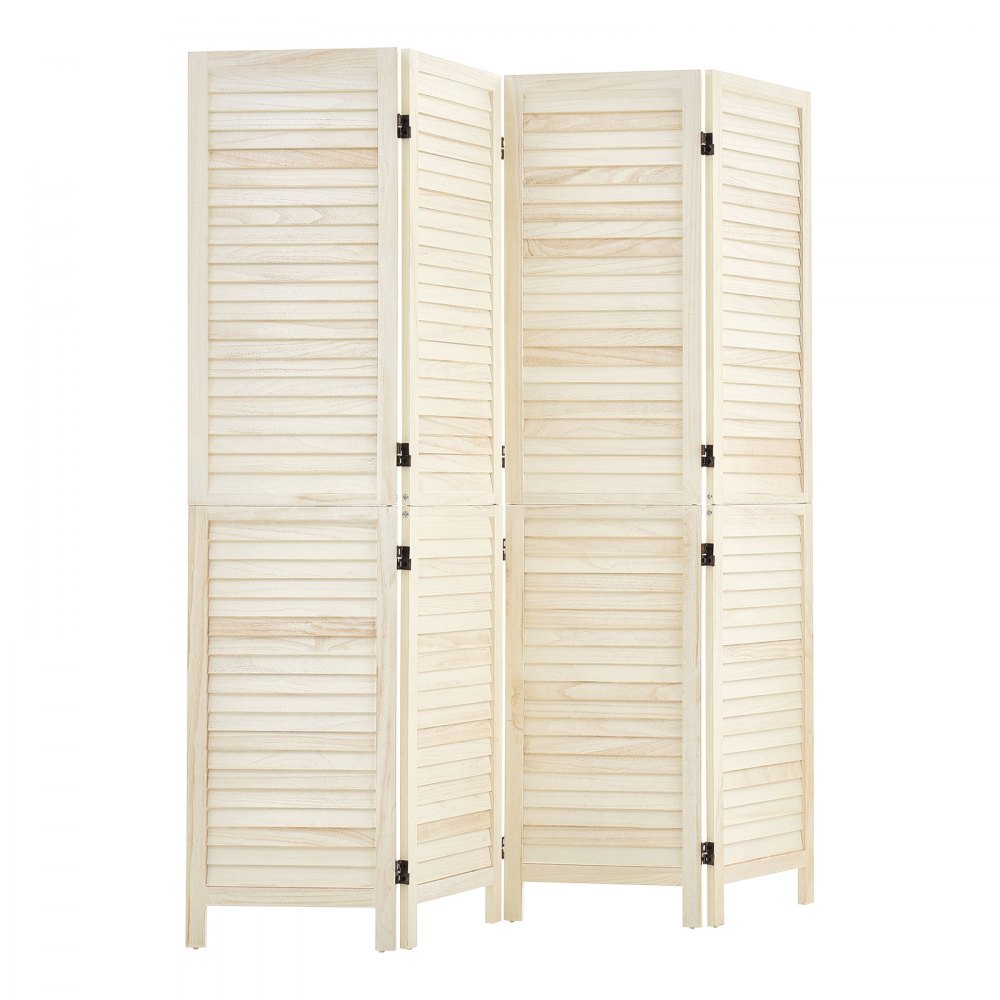 VEVOR Divisorio per Ambienti in Legno a 4 Pannelli Alto 1702 mm Pieghevole, per Divisione Ambienti Funzionali e Arredamento Casa, Struttura Solida, Cerniere a 360°, con Lamelle e Accessori Inclusi