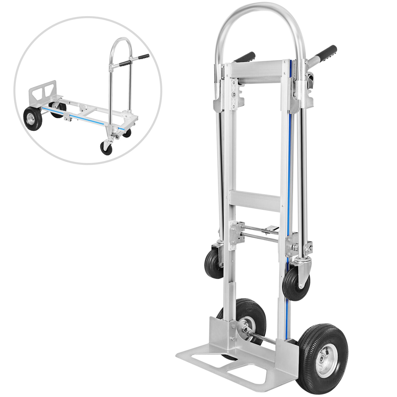 Carrello 2 In 1 Estensibile Portapacchi Pieghevole Capacità 350/250kg Alluminio