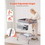 VEVOR Fasciatoio per Neonati, Fasciatoio Pieghevole con Cestino Laterale Portatile ad Altezza Regolabile con Ruote Bloccabili, Organizzatore Multifunzionale per Cameretta dei Bambini, Grigio Chiaro