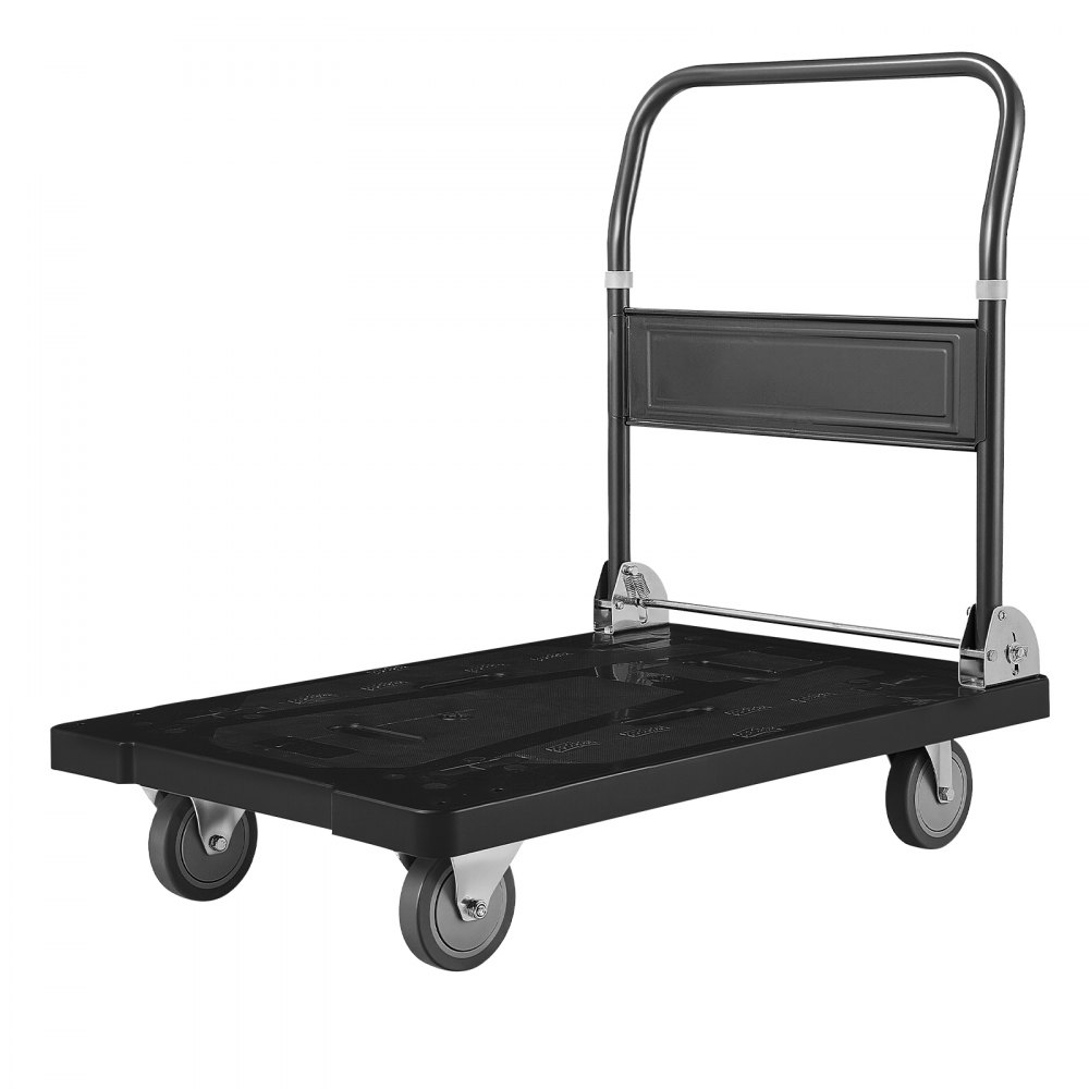 VEVOR Carrello Pieghevole da Trasporto Capacità Carico max. 453,59kg, Carrello con Piattaforma Pieghevole Salvaspazio Dimensioni Piegate 895x595x290 mm Maniglia di Spinta per Traslochi Pacchi Merci
