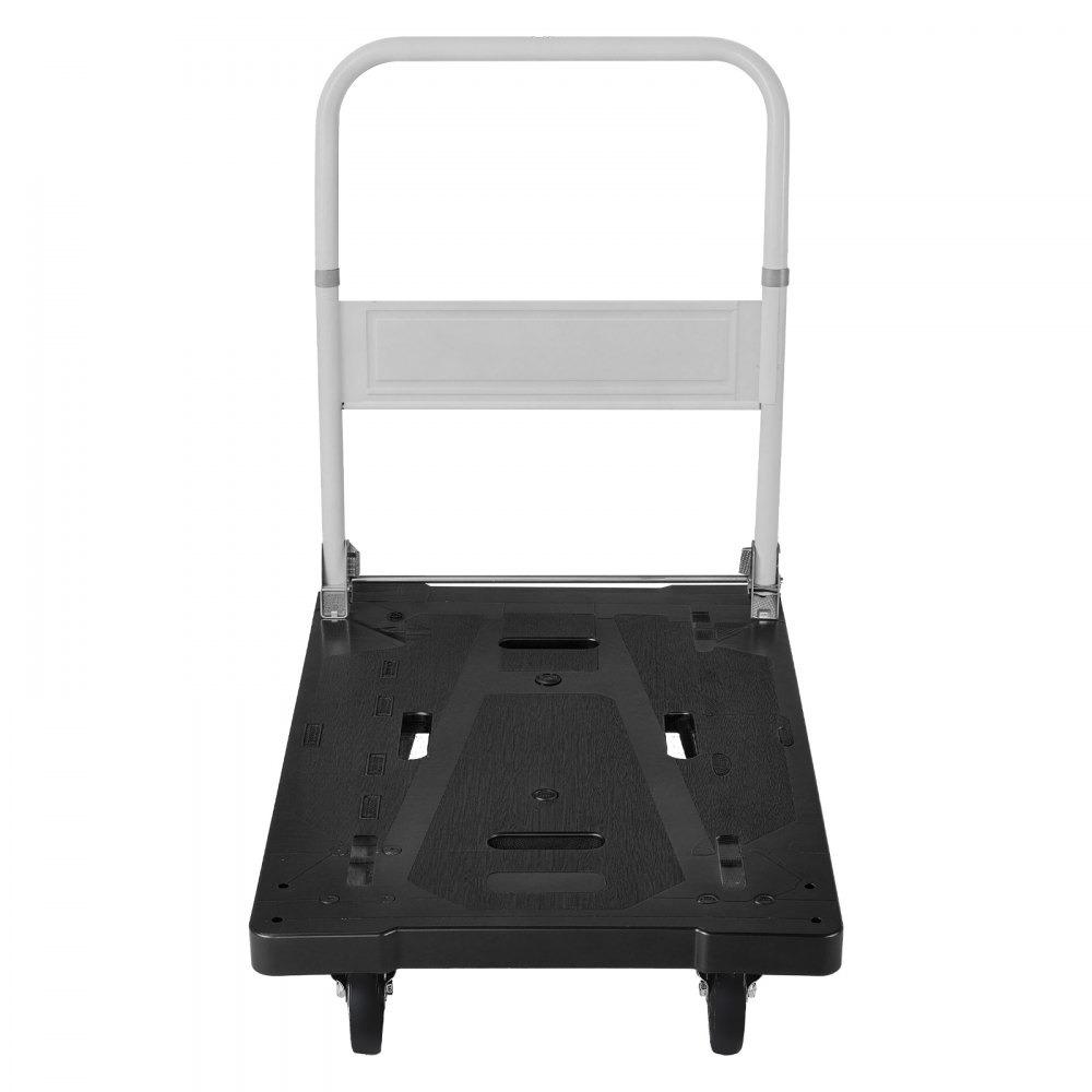 VEVOR Foldable Push Cart Dolly, 299.37 kg Capacity, Folding Platform Truck with Swivel Wheels, Moving Platform Hand Truck Flatbed Cart, Space Saving Push Handle, for Easy Storage, 895 x 595 x 850 mm