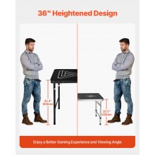 VEVOR Tavolo Pieghevole per Birra Pong 2400 mm Tavolo Leggero per Viaggio Nero