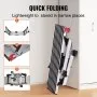 VEVOR Piattaforma da Lavoro in Alluminio Pieghevole Portatile Carico Max. 200kg Uso Interno Esterno, Sgabello da Lavoro Basso in Alluminio Pieghevole 48,7x128x30 cm, Cavalletto Pieghevole Alluminio