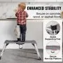 VEVOR Piattaforma da Lavoro in Alluminio Pieghevole Portatile Carico Max. 200kg Uso Interno Esterno, Sgabello da Lavoro Basso in Alluminio Pieghevole 48,7x128x30 cm, Cavalletto Pieghevole Alluminio