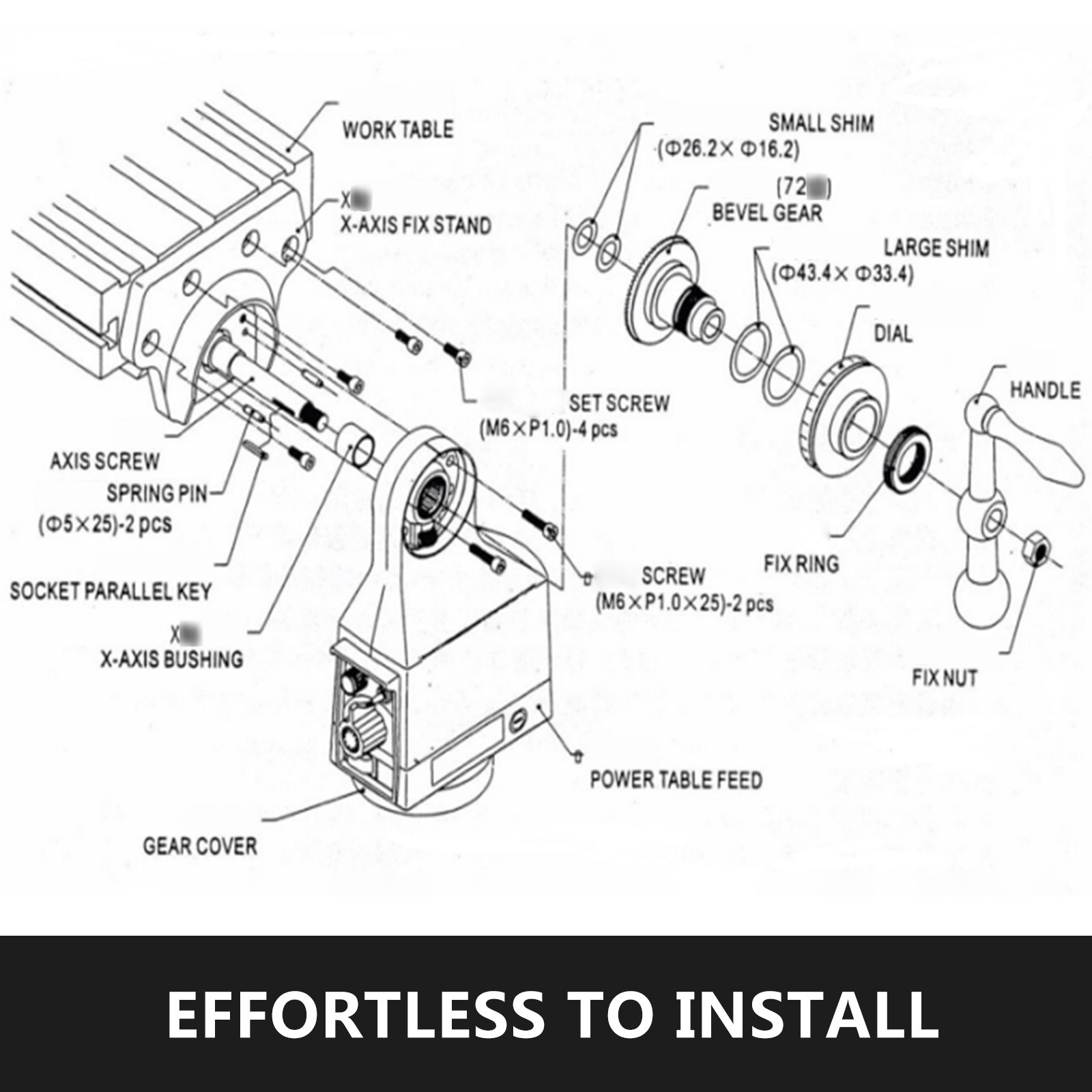 Alimentazione Per Fresatrice Al-310s X-axis 220v Velocità Di Rotazione 200 Rpm