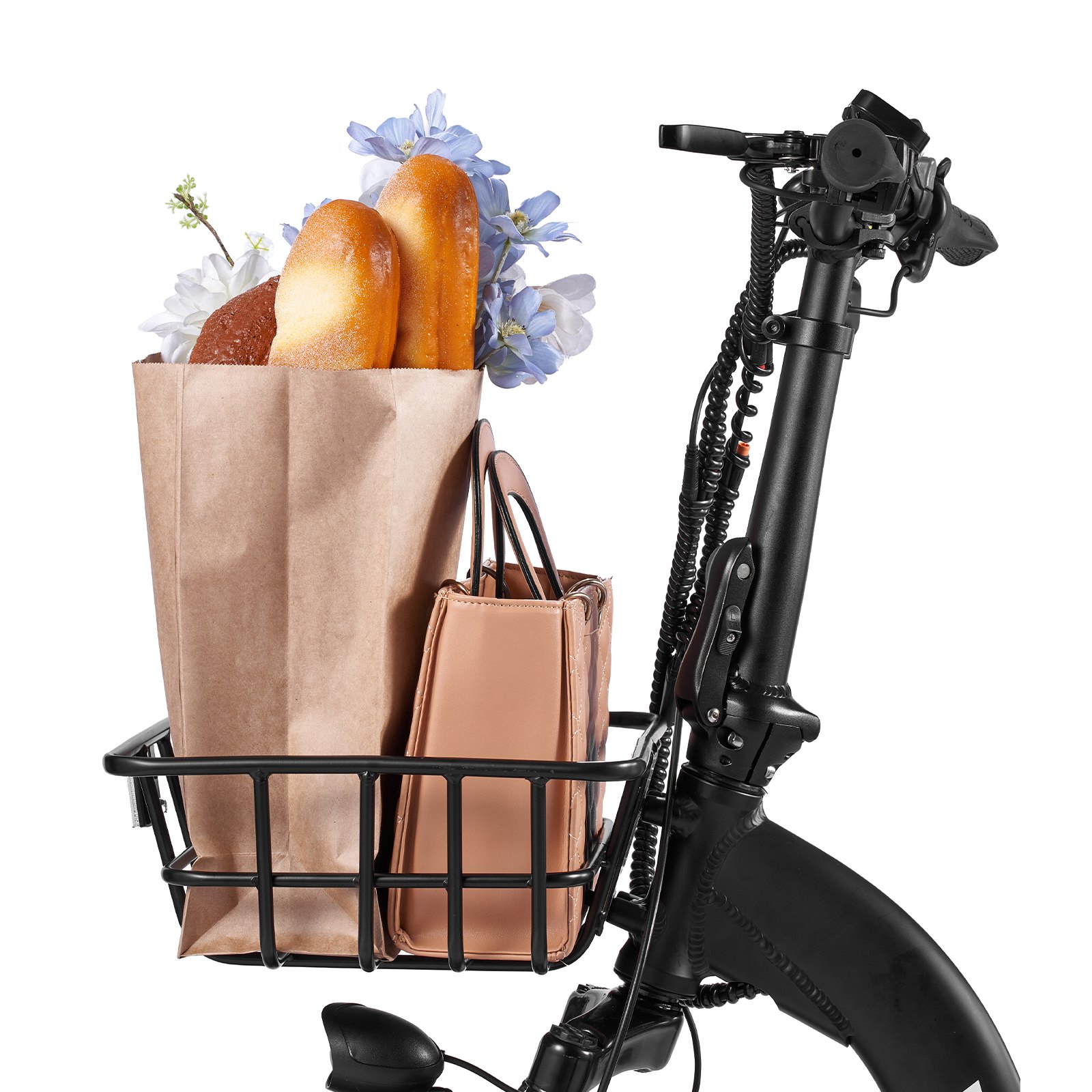 VEVOR Bici Elettrica Pieghevole da 250 W per Adulti con Batteria Rimovibile da 25 Ah, Motore Brushless da 36 V con 25 km/h, Autonomia Massima 70 km, Bici Elettrica Pneumatica 7 Velocità Regolabili