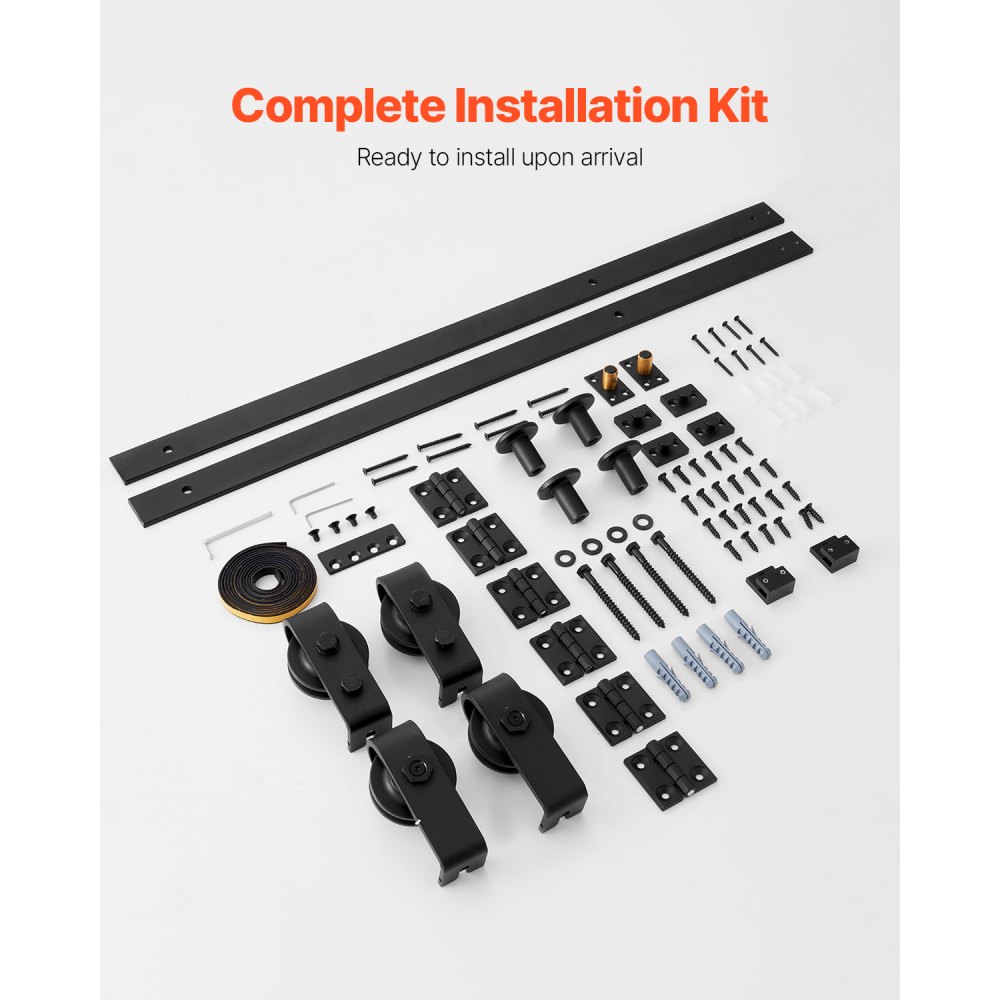 VEVOR Kit di Binari per Porte Scorrevoli Pieghevoli, Binari di Montaggio Superiore 1625,6 mm, Scorrimento Fluido Silenzioso, Facile da Installare, per 4 Porte per Armadio, Dispensa, Lavanderia