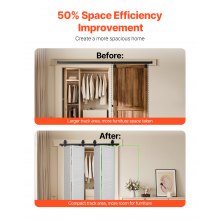 VEVOR Kit di Binari per Porte Scorrevoli Pieghevoli 1320 mm per 4 Porte
