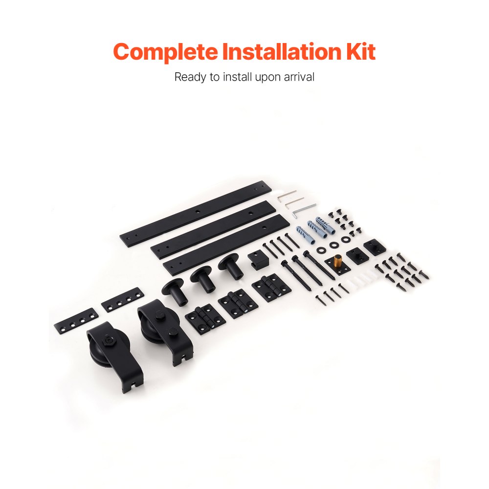 VEVOR Kit di Binari per Porte Scorrevoli Pieghevoli, Binari di Montaggio Superiore 914,4 mm, Scorrimento Fluido Silenzioso, Facile da Installare, per 2 Porte per Armadio, Dispensa, Lavanderia