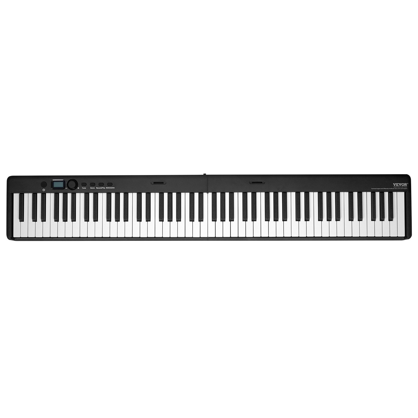 VEVOR 88 Tasti Tastiera Pieghevole Pianoforte, Bluetooth e MIDI, Digitale Pianoforte con Supporto Pedale Sustain Sensibile al Tocco Tasti Borsa, Ricaricabile per Principianti Adolescenti Adulti, Nero
