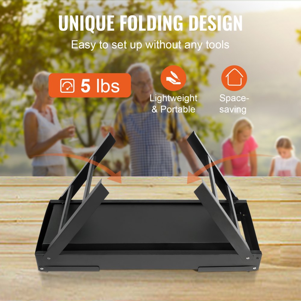 VEVOR Griglia Barbecue Pieghevole Portatile a Carbone da Esterno Area di Cottura 57 x 22 cm, Barbecue Portatile in Acciaio al Carbonio Acciaio Inox Altezza 30cm da Campeggio Spiaggia per Festa Evento