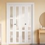 VEVOR Porta a Libro per Armadio a 4 Pannelli Dimensioni 1219 mm x 2032 mm, Scorrevole a 3 Ante in Vetro Satinato, con Kit di Ferramenta in Metallo e Robusto Telaio in Composito, per Camere da Letto