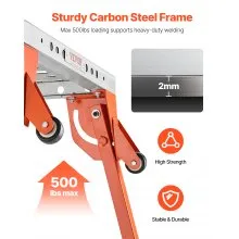 VEVOR Tavolo da Saldatura Pieghevole 533 x 1118 mm Banco da Lavoro per Saldatura, Altezza Regolabile su 4 Livelli, Banco da Lavoro in Acciaio al Carbonio, 6 Slot per Utensili, Fori di Fissaggio 16 mm