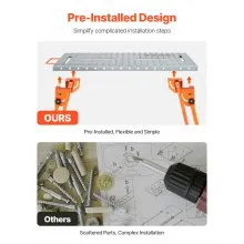 VEVOR Tavolo da Saldatura Pieghevole 533 x 1118 mm Banco da Lavoro per Saldatura, Altezza Regolabile su 4 Livelli, Banco da Lavoro in Acciaio al Carbonio, 6 Slot per Utensili, Fori di Fissaggio 16 mm