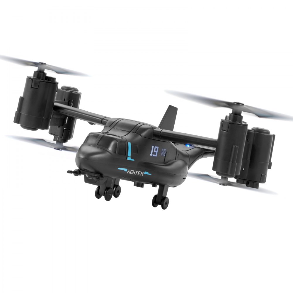 VEVOR Elicottero RC, Elicottero Radiocomandato da 2,4 GHz con Giroscopio, Aeroplano RC a 4 Canali, Luce Alari e Decollo Atterraggio con un Solo Tasto Giocattolo Aereo Volante Grigio Scuro
