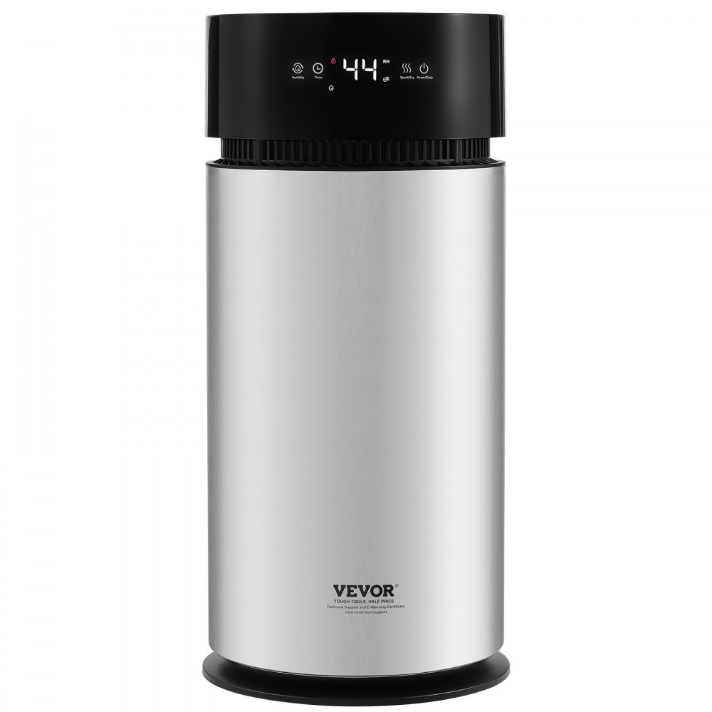 VEVOR Umidificatore Evaporativo Intelligente da 10 Litri, Copertura di 100 m², Umidificazione 1000 mL/h, 3 Velocità, Timer da 1 a 14 ore, Filtro di Qualità, Modalità Sonno Silenzioso Camera da Letto