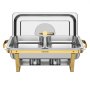 VEVOR 4 Packs Chafing Dishes for Buffet Set, 8.5L Stainless Steel Chafer, for Banquet Party Wedding, Rectangle Buffet Server Warmer, 2 Full & 4 Half-Size Pans, Glass Lid, Fuel Holder, Tong, Glass Pad