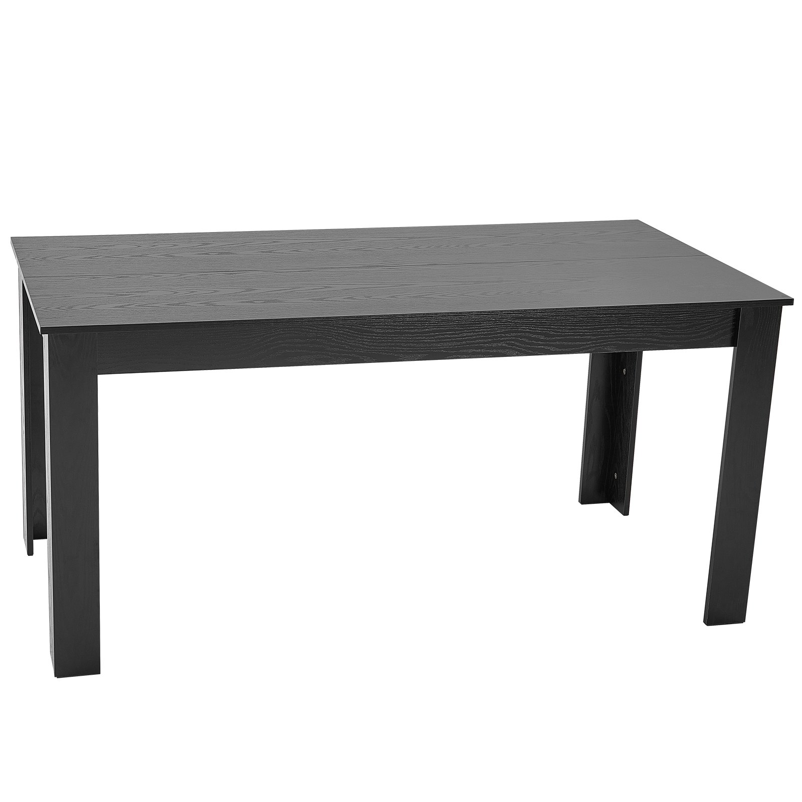 VEVOR Tavolo da Pranzo Rettangolare da 1600  mm di Lunghezza, Tavoli Grandi in Legno, Capacità di Peso 150 kg Mobili da Pranzo Moderni, per Cucina di Casa Soggiorno, Nero, Solo Tavolo