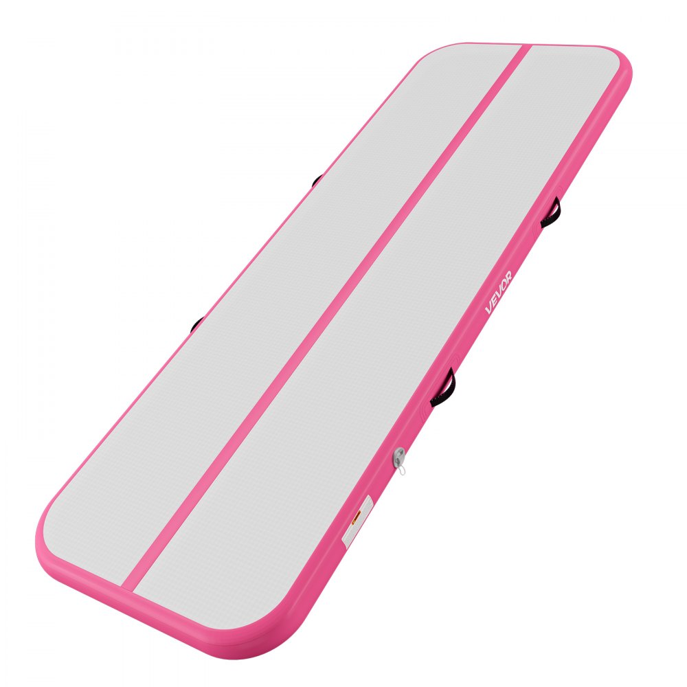VEVOR Tappetino Gonfiabile Lunghezza 3m con Cilindro per Ginnastica Rosa con Pompa, Barile 60x100cm, Attrezzatura per Esercizio Fisico, Danza Artistica, Acrobazie, per Soggiorno, Palestra, Giardino