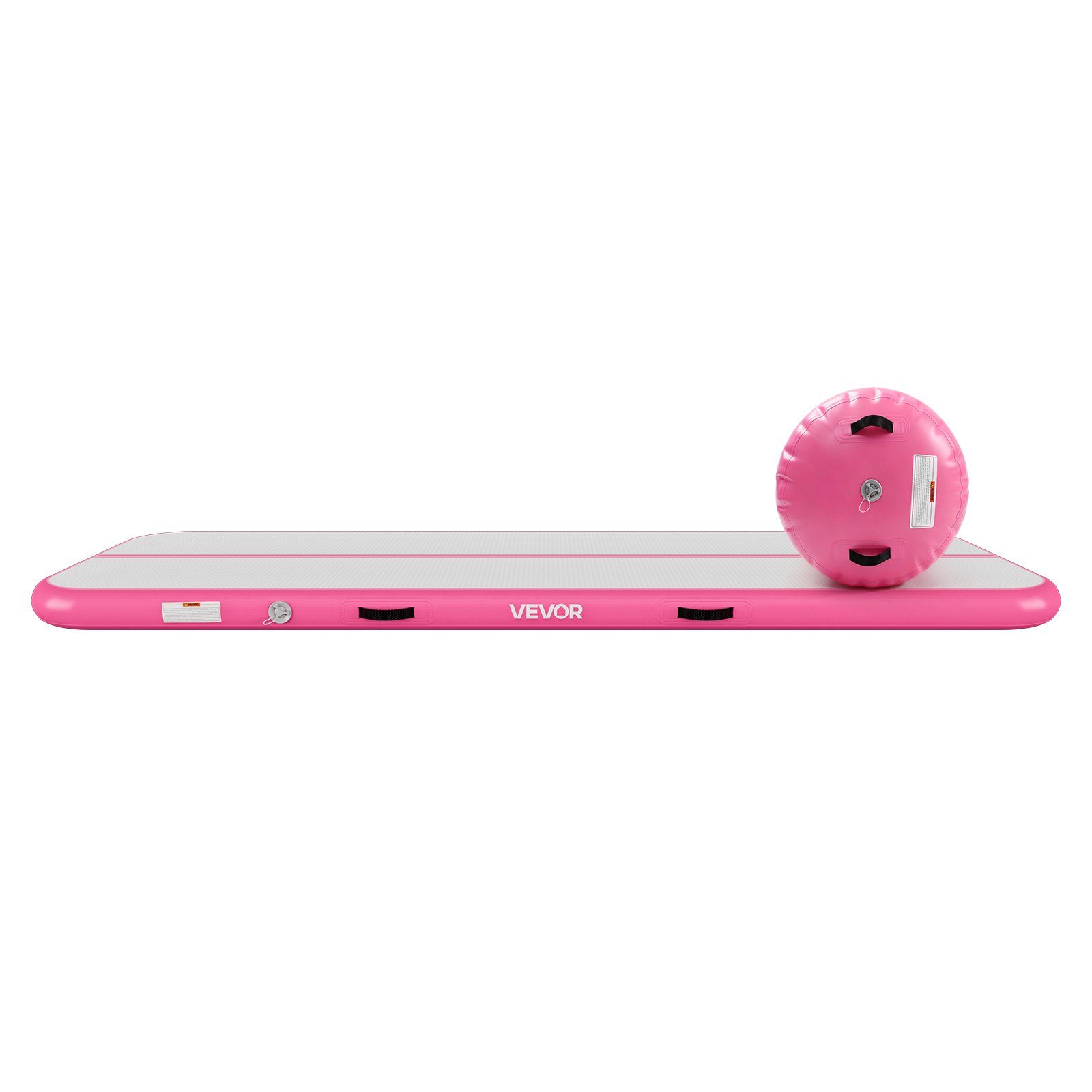 VEVOR Tappetino Gonfiabile Lunghezza 3m con Cilindro per Ginnastica Rosa con Pompa, Barile 60x100cm, Attrezzatura per Esercizio Fisico, Danza Artistica, Acrobazie, per Soggiorno, Palestra, Giardino
