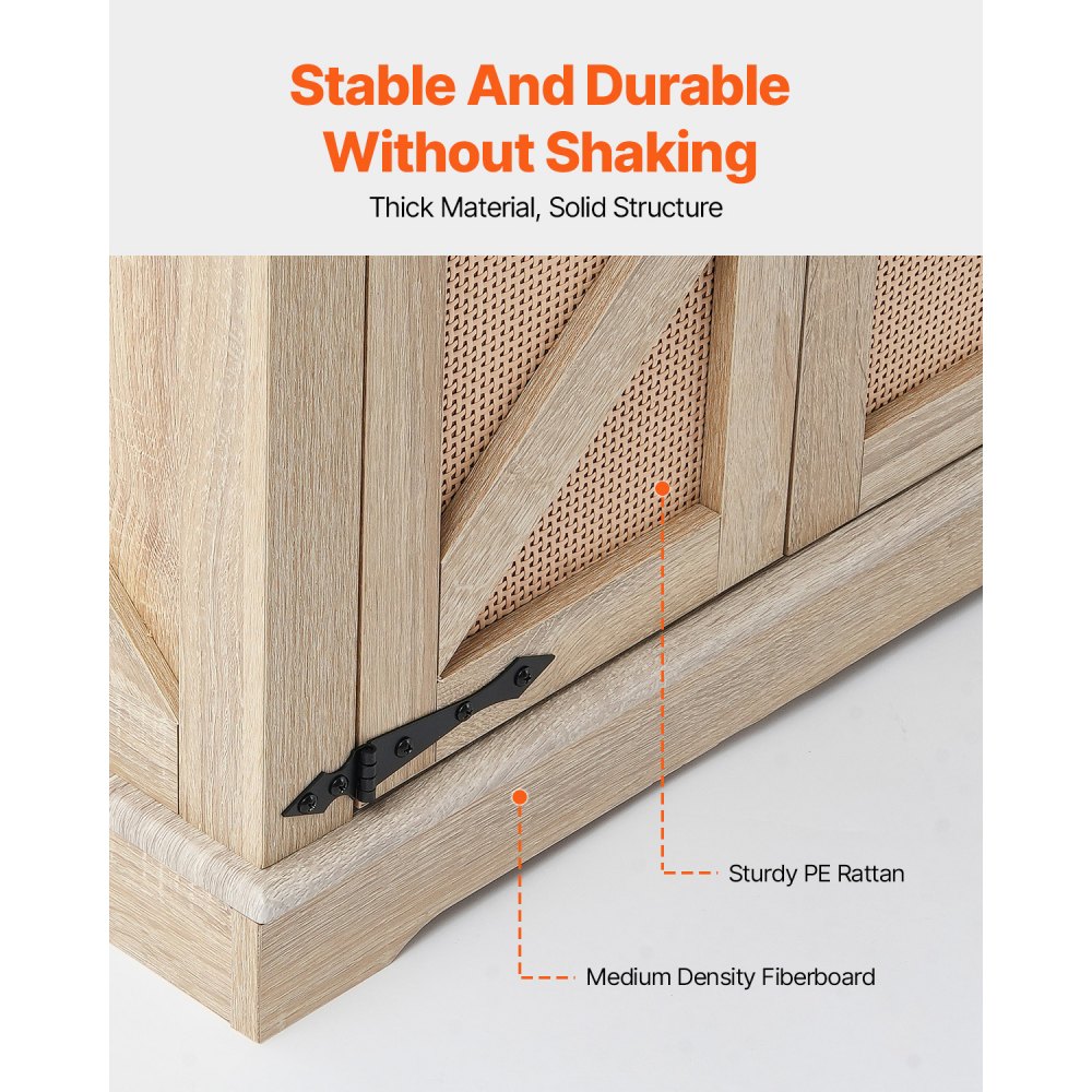 VEVOR Tavolino in Rattan, Tavolino Rettangolare in Legno di Vimini Rattan con Piano in MDF, Tavolino Moderno in Stile Boho 600 mm con Portaoggetti e Cerniere in Metallo per Soggiorno, Camera da Letto