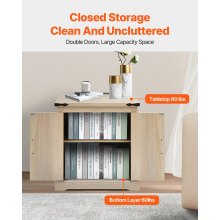 VEVOR Tavolino in Rattan, Tavolino Rettangolare in Legno di Vimini Rattan con Piano in MDF, Tavolino Moderno in Stile Boho 600 mm con Portaoggetti e Cerniere in Metallo per Soggiorno, Camera da Letto
