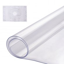 VEVOR Tovaglia di Plastica 356x610mm Spessore1,5 mm Trasparente Protezione Tavolo Rettangolare in PVC Impermeabile Facile da Pulire, Tovaglia per Tavolo da Ufficio Tavolo da Pranzo Comodino Scrivania