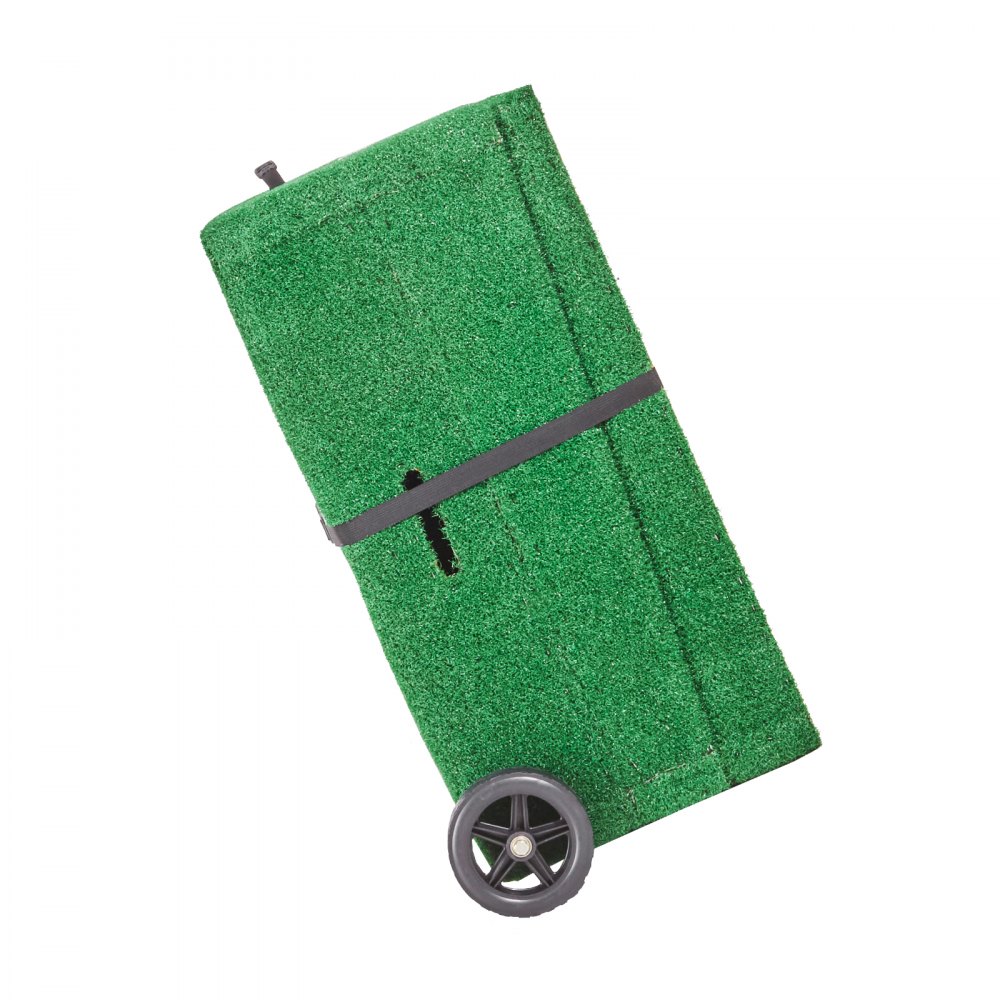 VEVOR Monte di Lancio Portatile per Baseball, 228,6 cm Aiuti per Lancio di Softball per Interni ed Esterni con Erba Sintetica Anti-Scolorimento, Gomma per Lancio, Maniglie per Trasporto, Verde