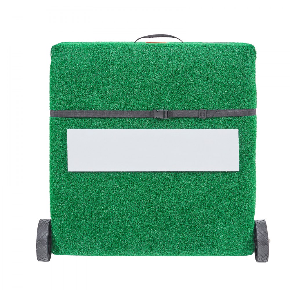 VEVOR Monte di Lancio Portatile per Baseball, 228,6 cm Aiuti per Lancio di Softball per Interni ed Esterni con Erba Sintetica Anti-Scolorimento, Gomma per Lancio, Maniglie per Trasporto, Verde