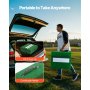 VEVOR Tumulo Portatile per Lanciatori di Baseball, 195,58 cm Ausili per Lancio di Softball all'Aperto e al Chiuso con Erba Sintetica Anti-Scolorimento, Gomma per Lancio, maniglie per Trasporto, Verde
