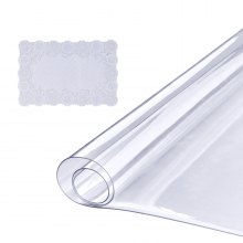 VEVOR Tovaglia Trasparente in PVC Rettangolare 61,3 x 123 cm Resistenza alla Temperatura Max. 80°C per Cucina Sala da Pranzo Scrivania Tavola, Tovaglia in PVC Rettangolare Trasparente Spessore 1,5mm