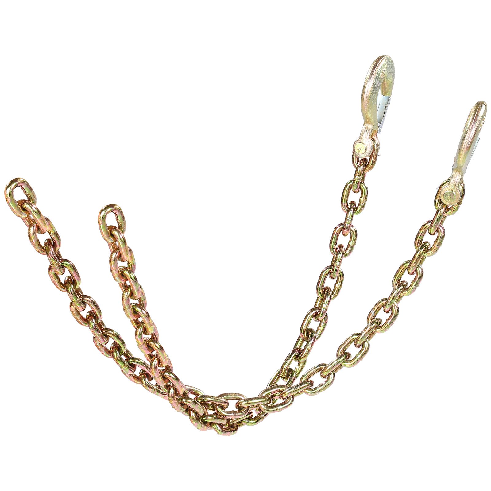 VEVOR Catena di traino con gancio a forcella Confezione da 2 catene di trasporto G80 10 mm x 88,39 cm, carico catena per tronchi 3,22 tonnellate, per il fissaggio di attrezzature per carro attrezzi