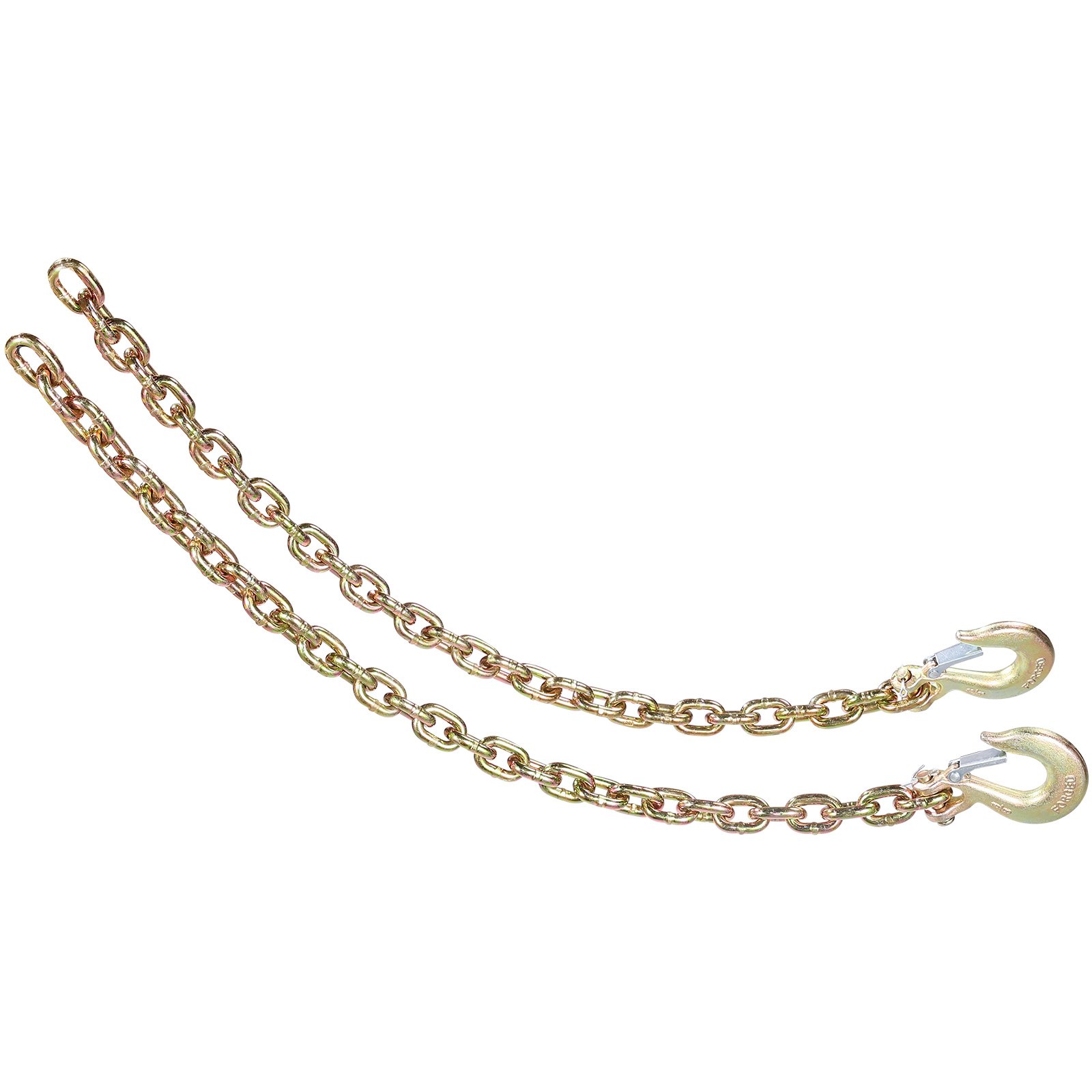 VEVOR Catena di traino con gancio a forcella Confezione da 2 catene di trasporto G80 10 mm x 88,39 cm, carico catena per tronchi 3,22 tonnellate, per il fissaggio di attrezzature per carro attrezzi