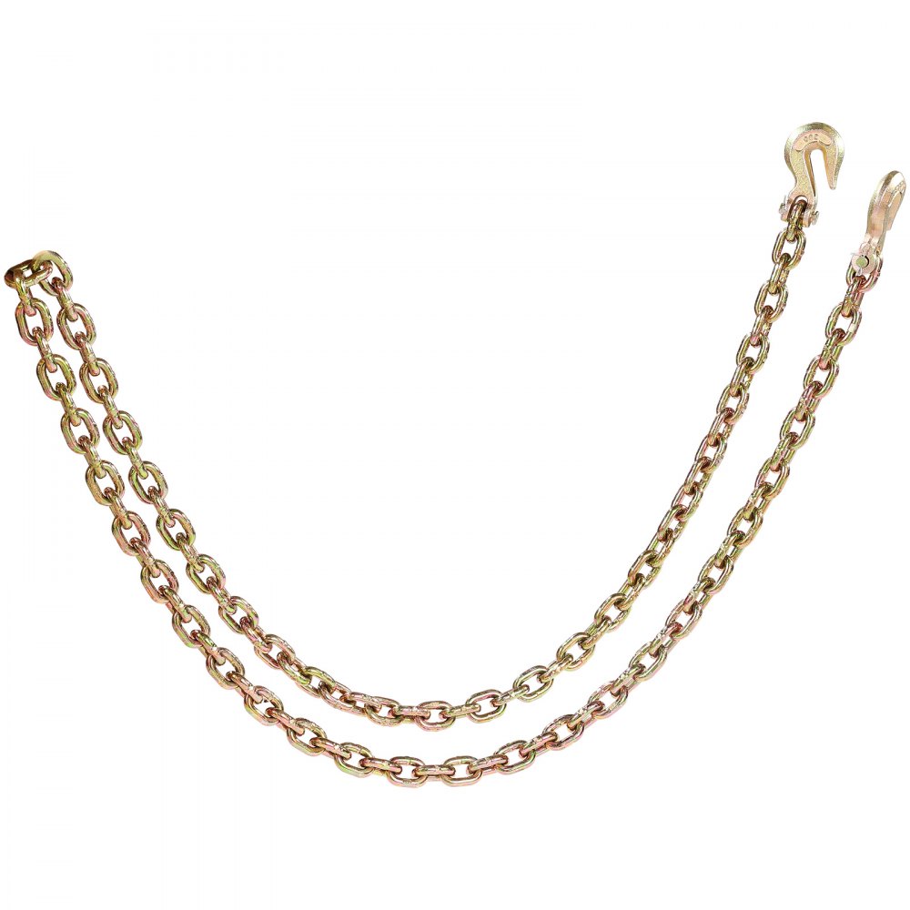 VEVOR Catena di Traino con Ganci a Forcella 2 Pezzi Catene di Trasporto G80 10 mm x 316 cm, Carico Catena per Tronchi 3,22 Tonnellate, per Fissaggio di Attrezzature per Carro Attrezzi