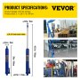 VEVOR Cric idraulico a pistone lungo, capacità 8 tonnellate, con pompa a pistone singolo e base a forcella, per gru da garage/negozio, paranco di sollevamento motore, blu