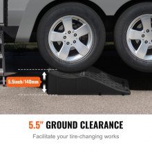 VEVOR Rampa di Accesso per Auto 2 Pezzi, Rampa a Basso Profilo, Capacità di Carico di 9 Tonnellate, Rampa per Auto con Altezza di Sollevamento di 14 cm, Rampa per Pneumatici