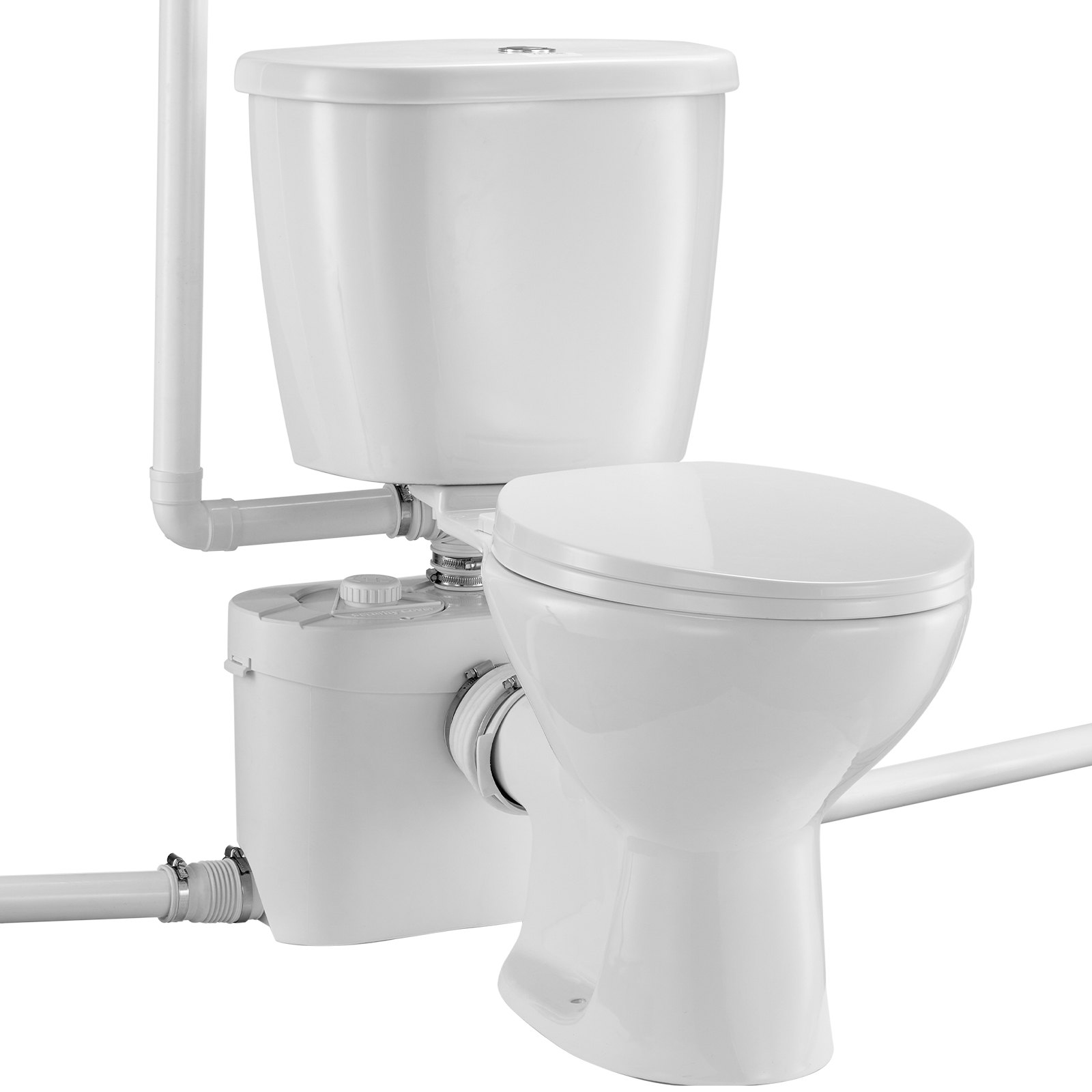 VEVOR Sistema di Triturazione per WC con Pompa Trituratrice da 700 W, Scarico Posteriore WC con Scarico Verso l'Alto per Seminterrato, Smaltimento dell'Acqua a Doppio Scarico, Kit Triturazione WC