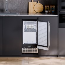 VEVOR Sottobanco Macchina per Ghiaccio Integrata 36,28 kg/Giorno in Acciaio Inox