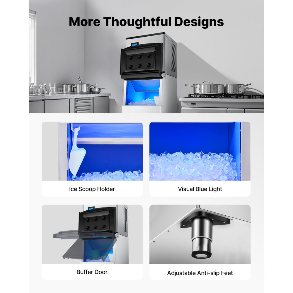 VEVOR Commercial Ice Cream Machine (136 kg/day) with 250 lbs Large Storage Bin, Automatic Self-Cleaning Ice Cream Machine with Touchscreen for Bar, Cafe, Restaurant, Business, and Commercial Use